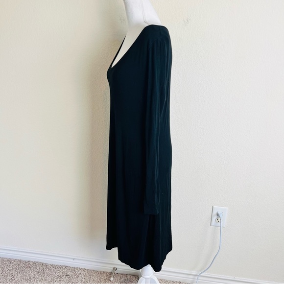 GAP Maternity Black Long Sleeve V-Neck Dress - Picture 3 of 6